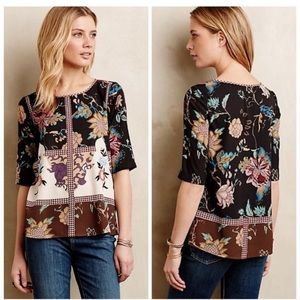 Anthropologie Vineet Bahl Anjal Floral Embroidered Blouse